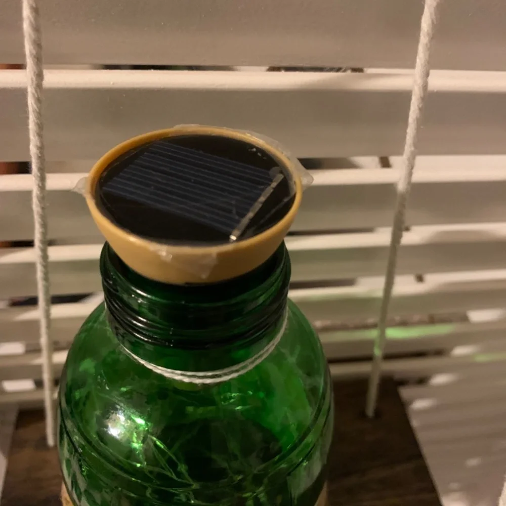 Hand Crafted- green barrel glass solar lantern